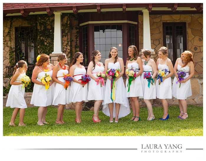 rainbow wedding party